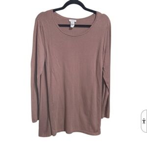 J. Jill Dusty Rose/Tan L/S Tunic Sweater Top Sz M NWOT